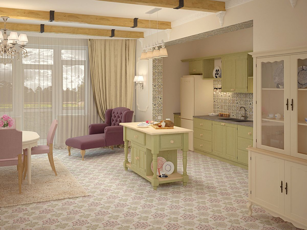 Кухни гостиные в стиле Прованс