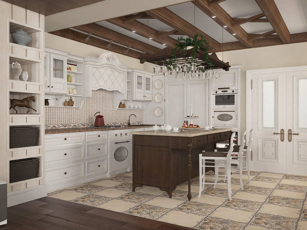 Потолочные балки в стиле Прованс