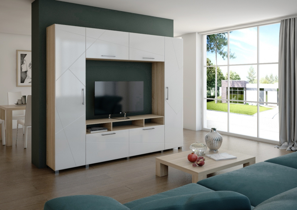 Гостиная Марко белый глянец