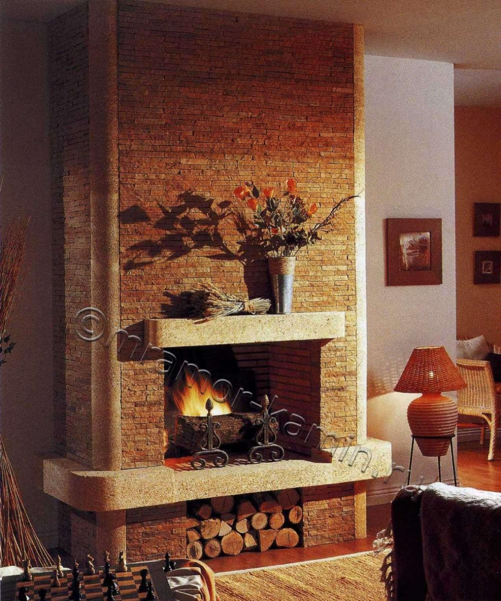 Отделка кирпичного камина