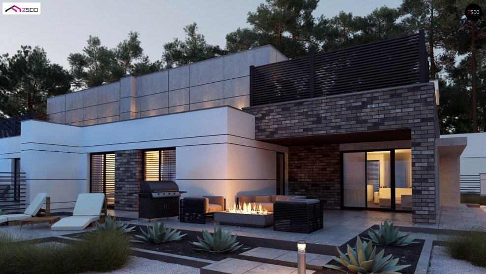 Дом с плоской крышей z500