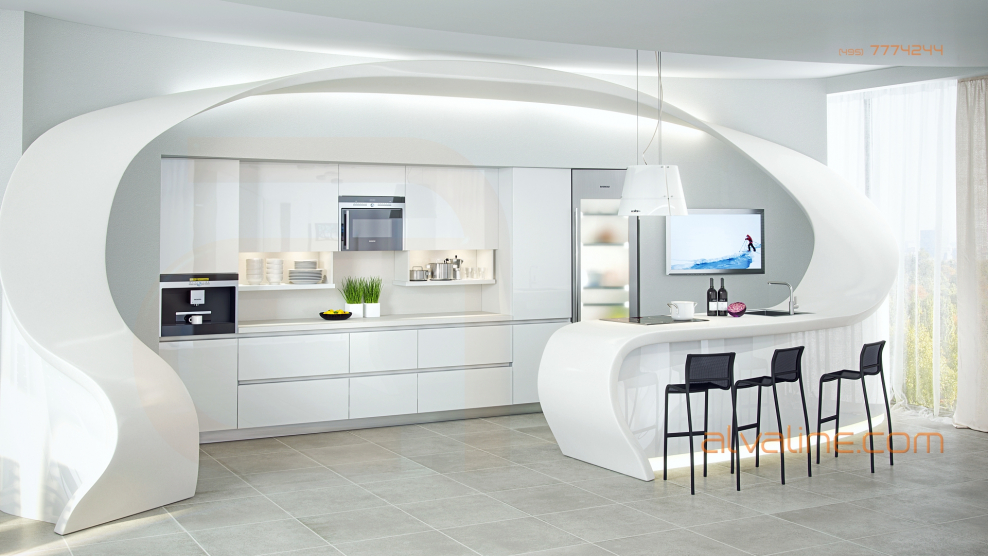 Стиль Мoдерн сейчаст футуристичeский облик кухни