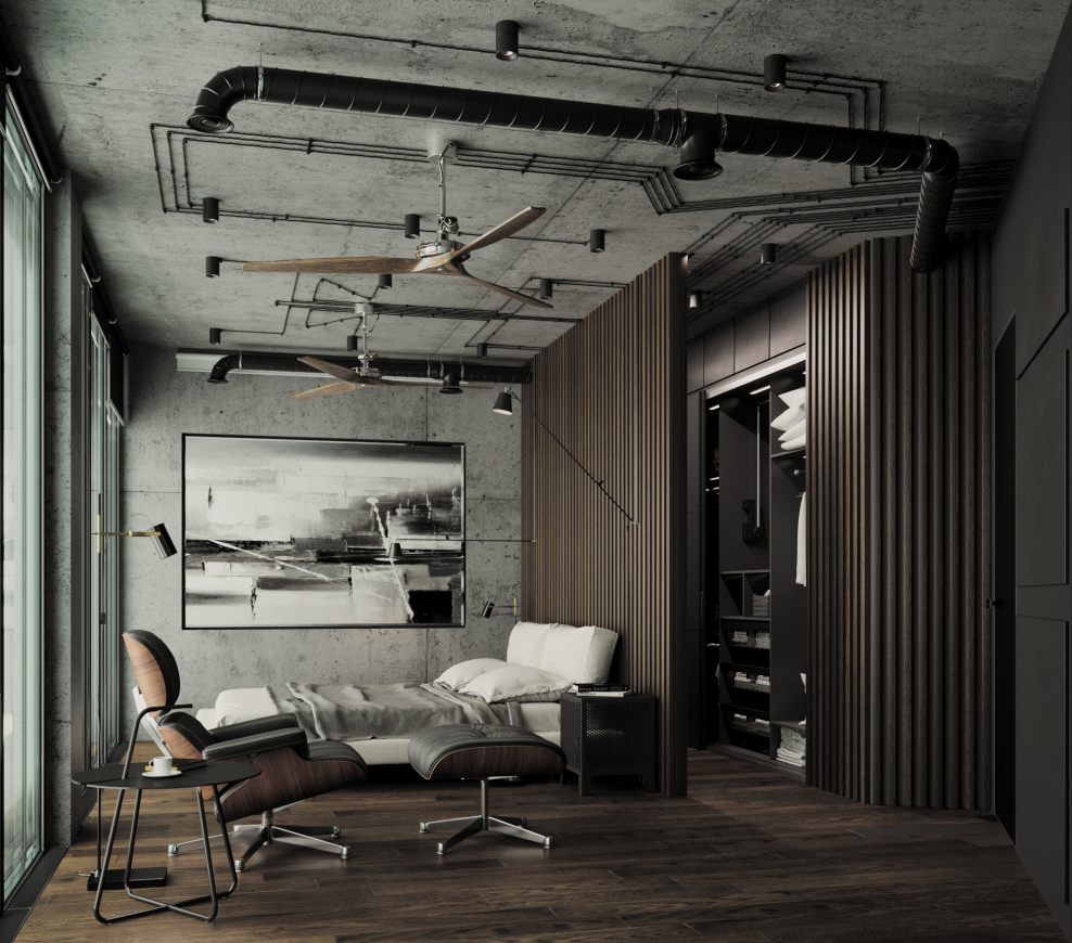 Спальня в мужском стиле