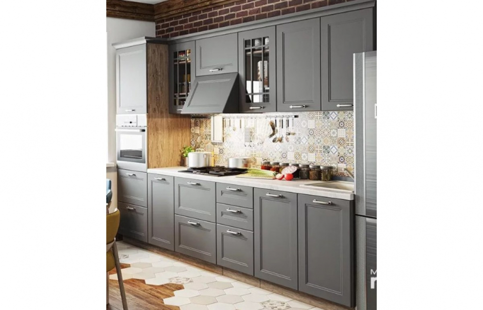 Кухня Будбин икеа белая с деревянной столешницей