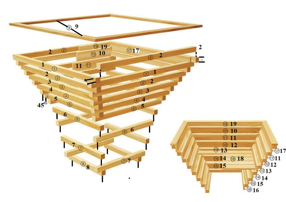 Кашпо из деревянных реек