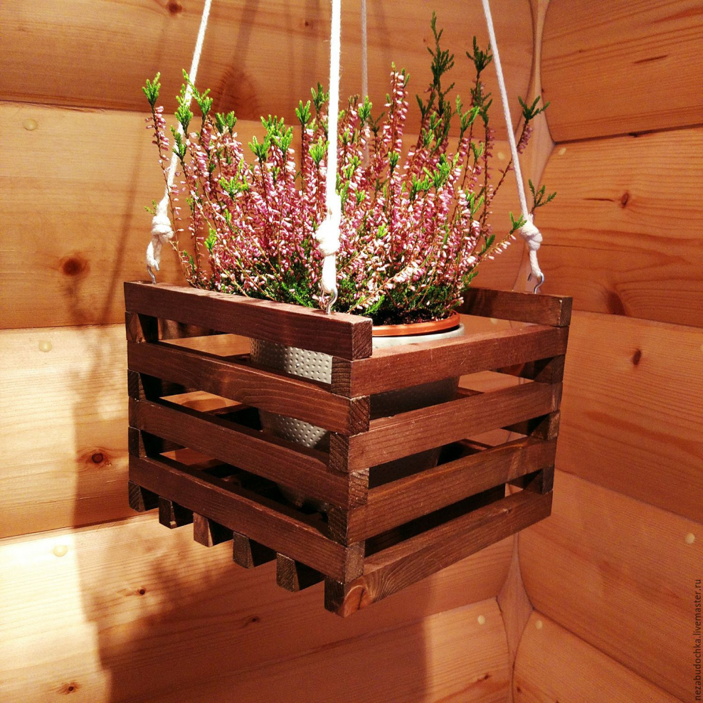 Деревянные кашпо для цветов