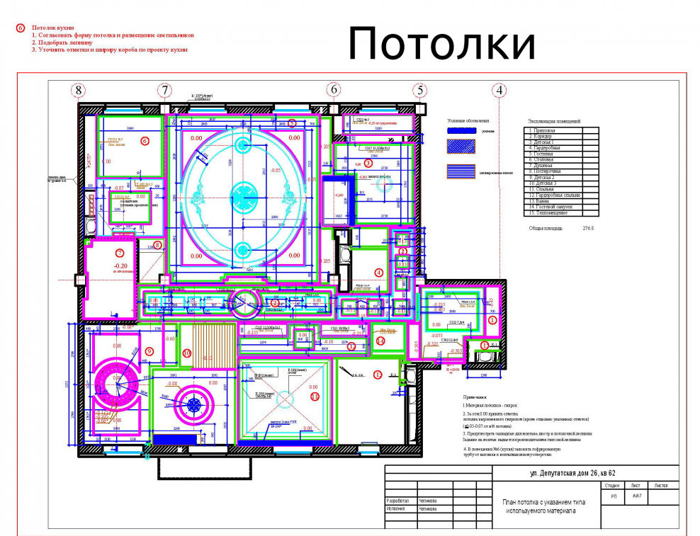 План потолков архикад