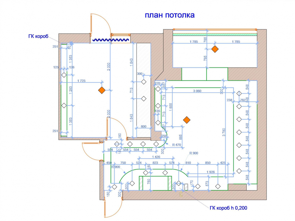 План потолка
