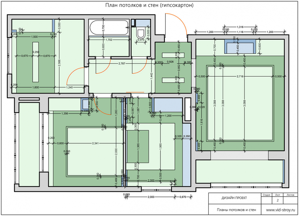 План потолков дизайн проект