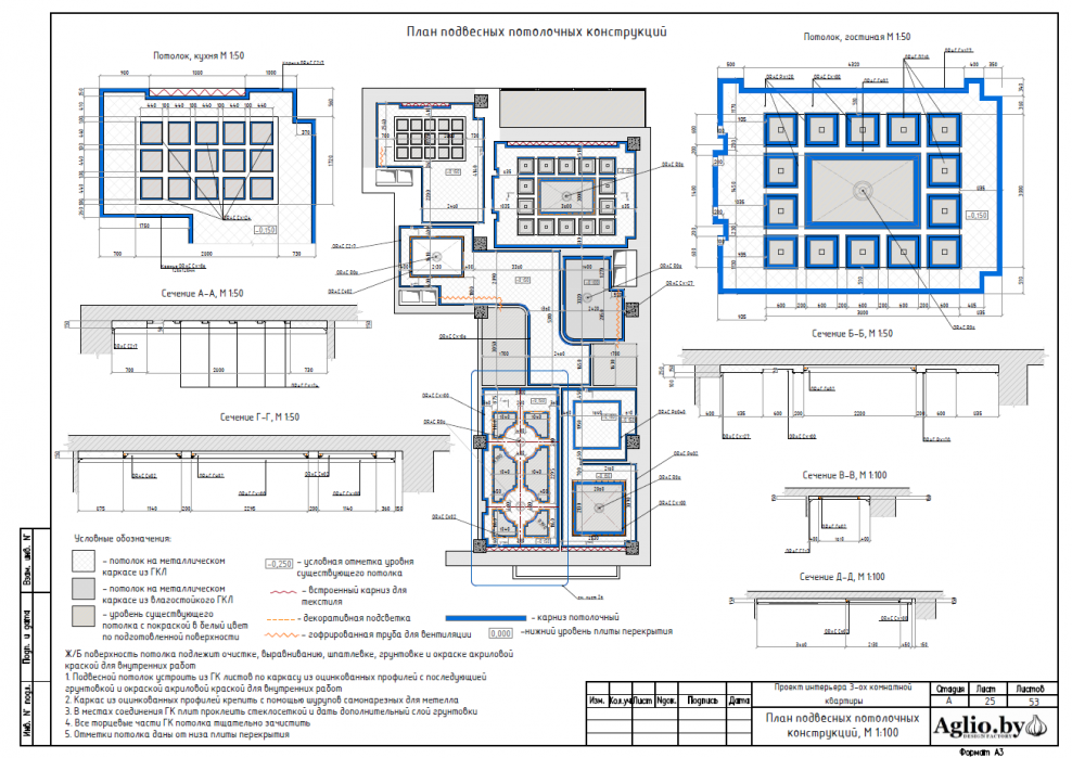 План потолочных конструкций