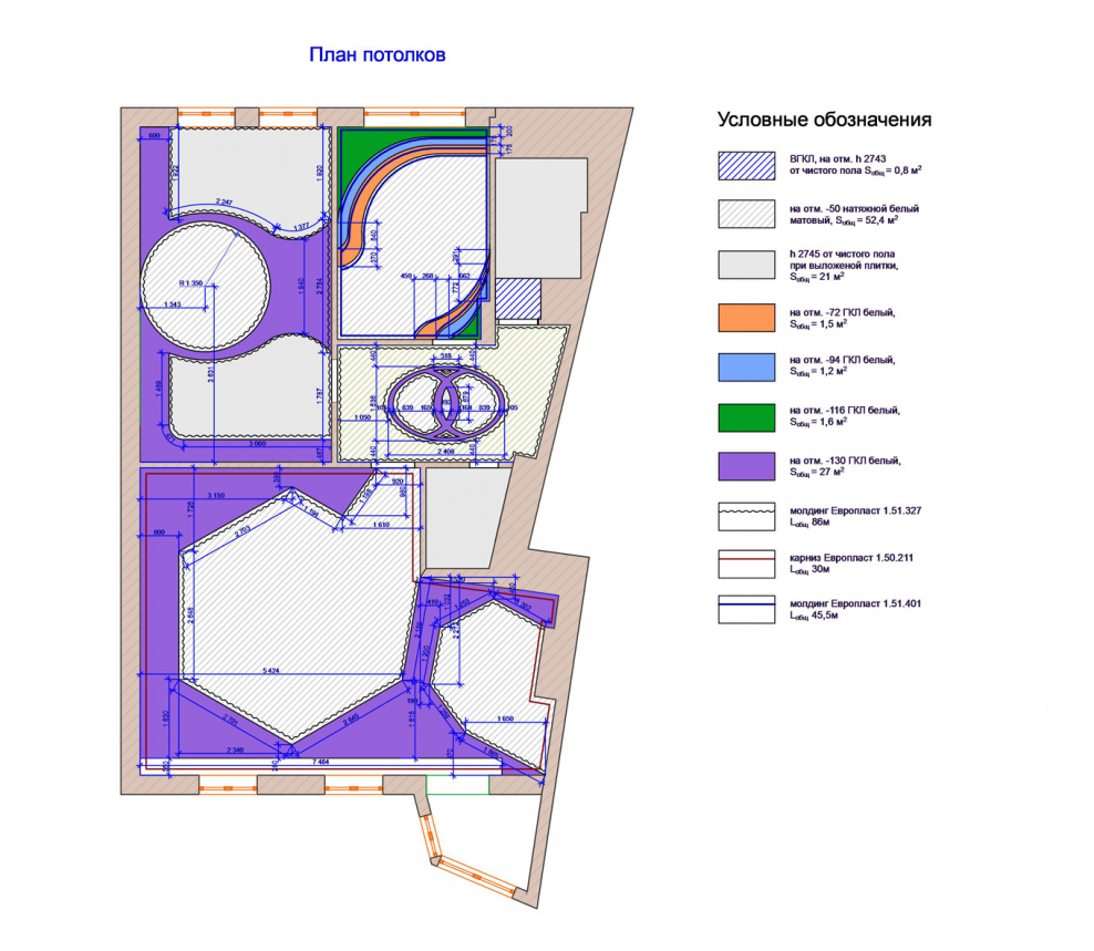 План потолка