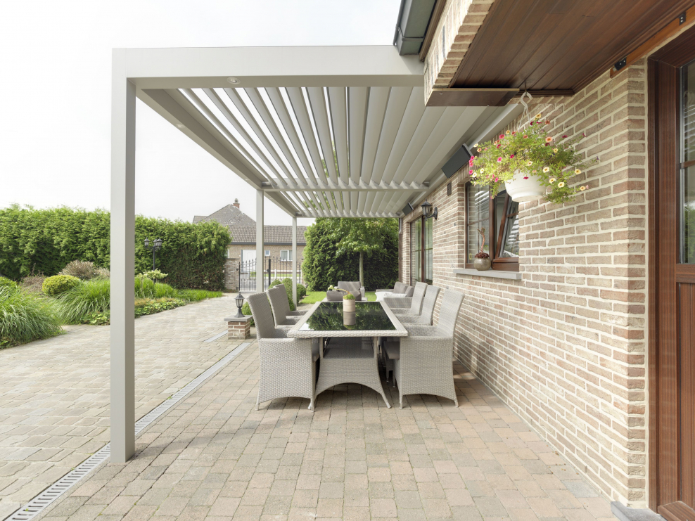 Навес для патио примыкающий к дому