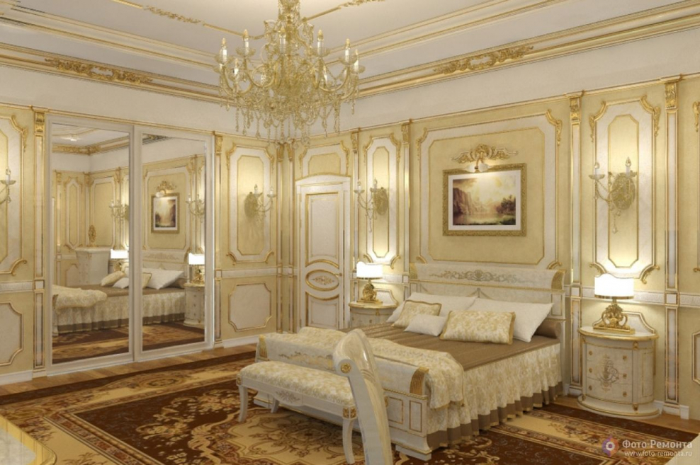 Спальня в дворцовом стиле в квартире