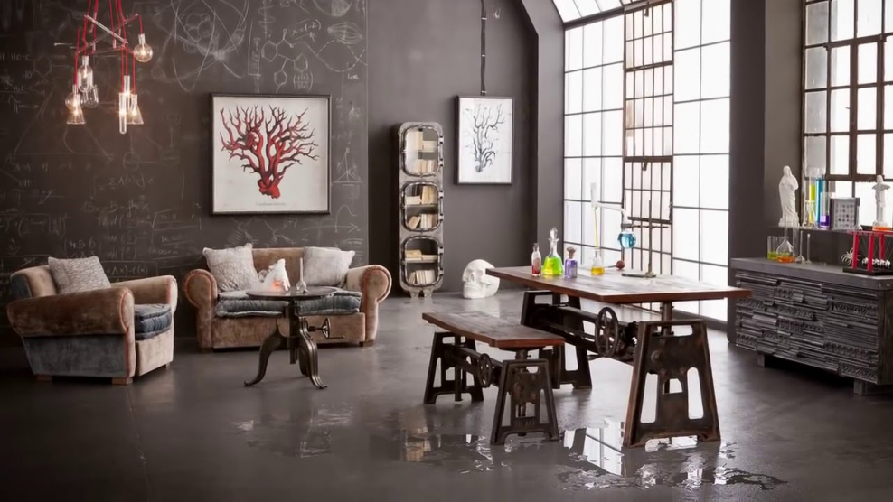 Обои в стиле лофт в интерьере