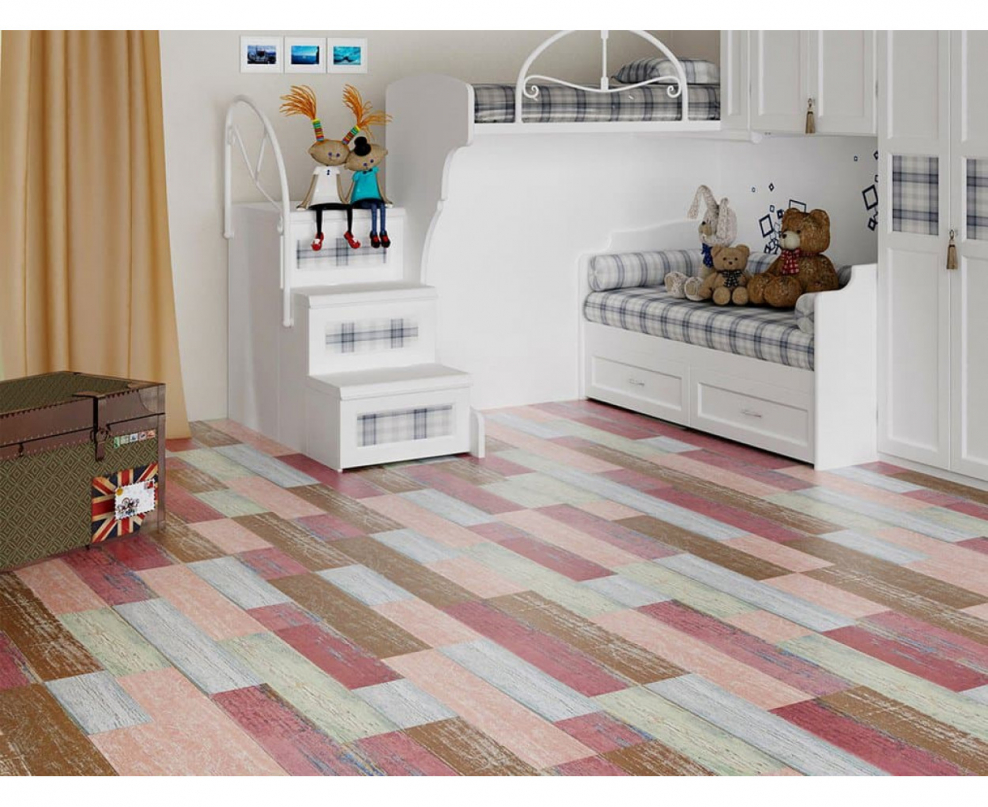 Розовый паркет в интерьере