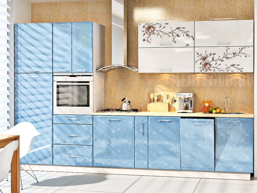 Голубая кухня в интерьере