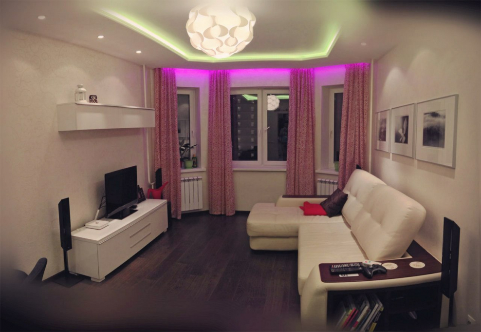 Интерьер однокомнатной квартиры 40 кв.м с эркером