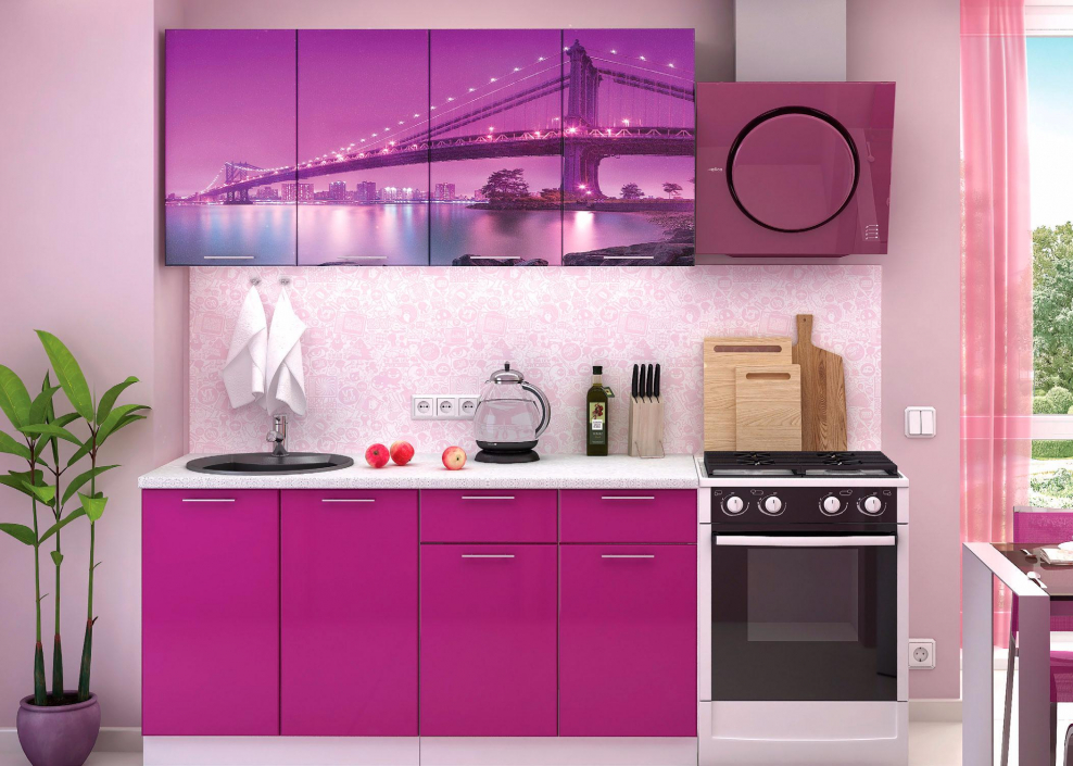 Кухонный гарнитур "Стендмебель" с фотопечатью 1,8