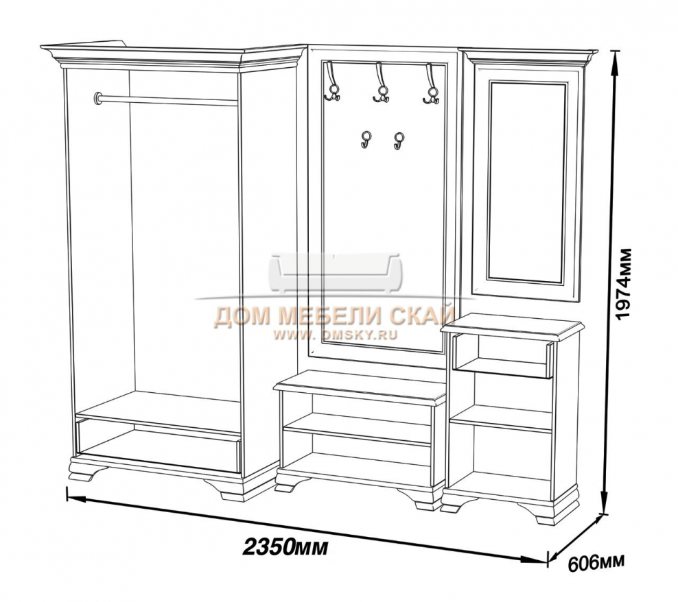 Гостиная Кентаки белый БРВ