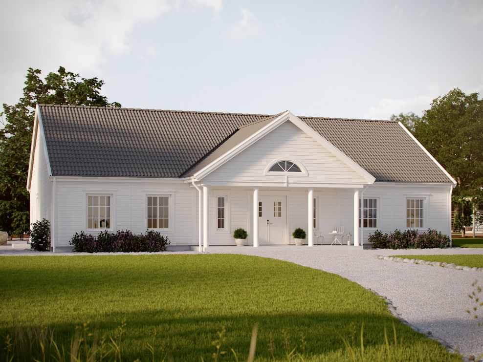 Одноэтажный дом в шведском стиле