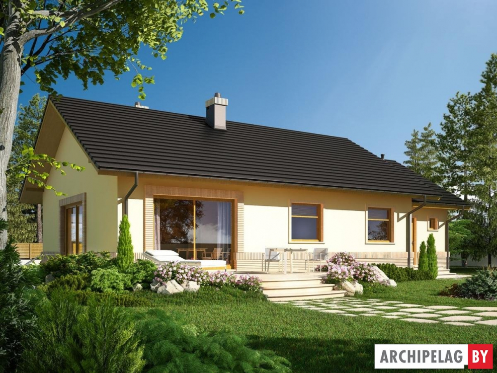 Дизайнерский одноэтажный дом