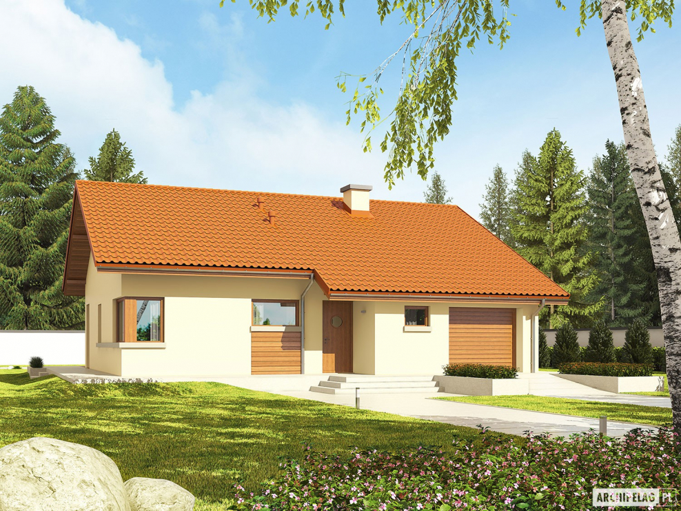 Одноэтажный дом с гаражом в скандинавском стиле