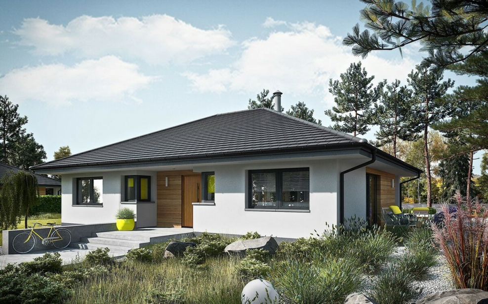 Одноэтажный дом из пеплоблокп