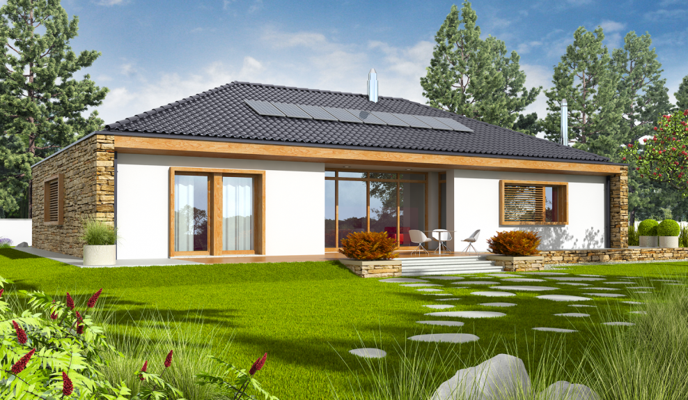 Одноэтажный дом в стиле
