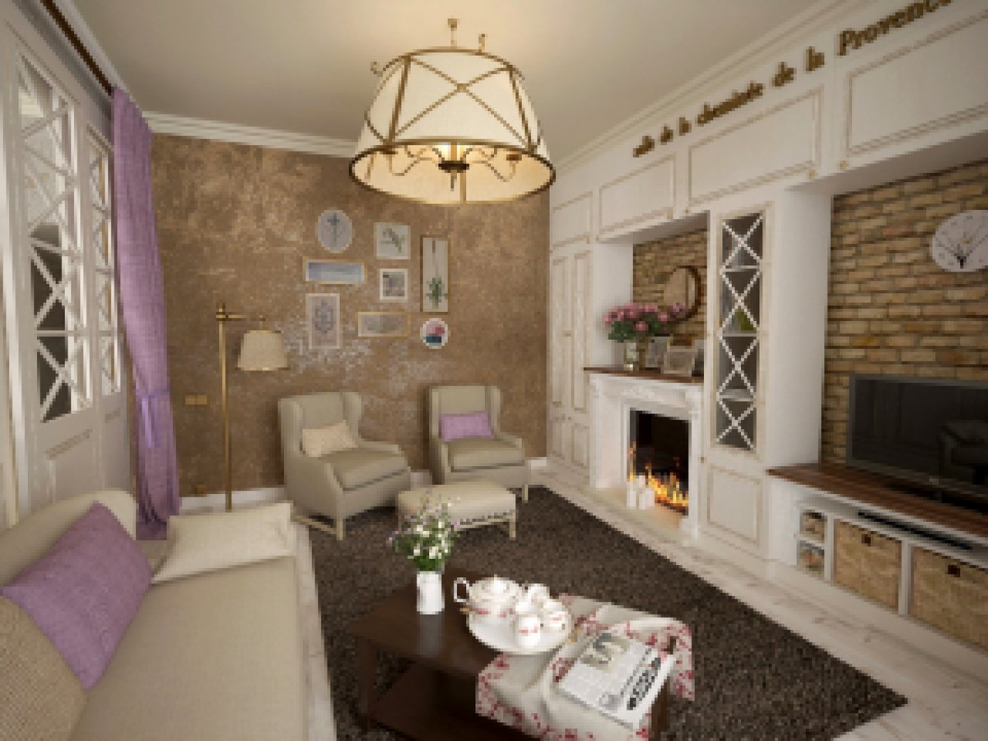 Гостиная 18 кв м в стиле Прованс