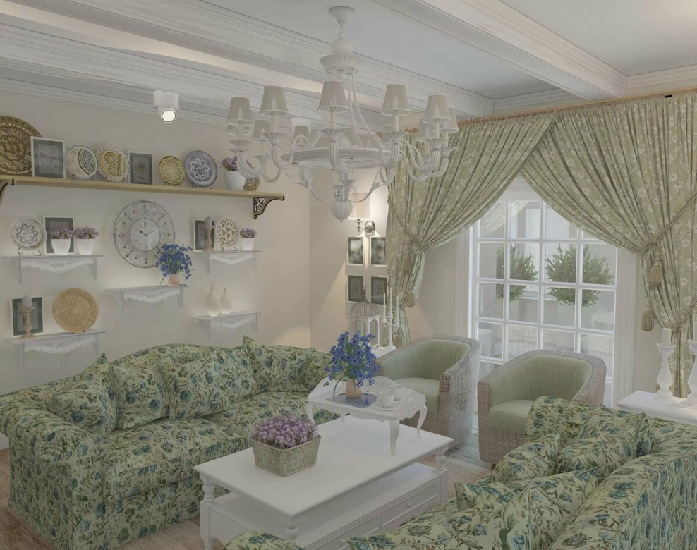 Зал в стиле Прованс