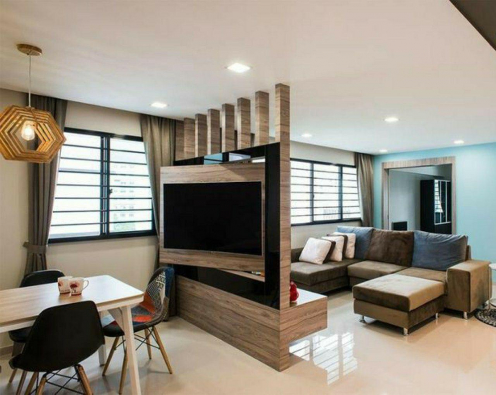 Вращающийся телевизор в интерьере