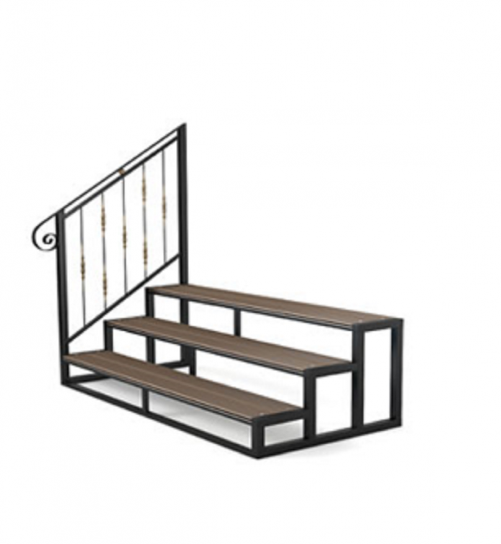 Ступени ДПК на металлическом каркасе