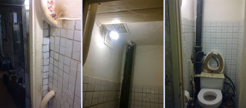 Туалет в сталинке труба в стене