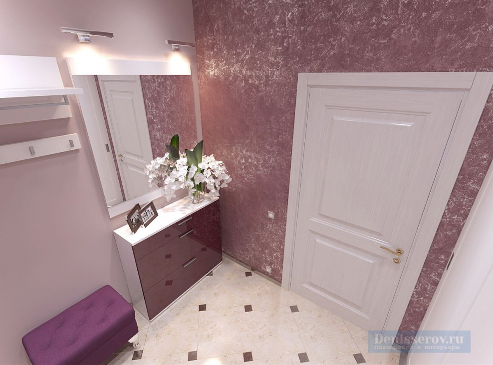 Прихожая в пудровых тонах