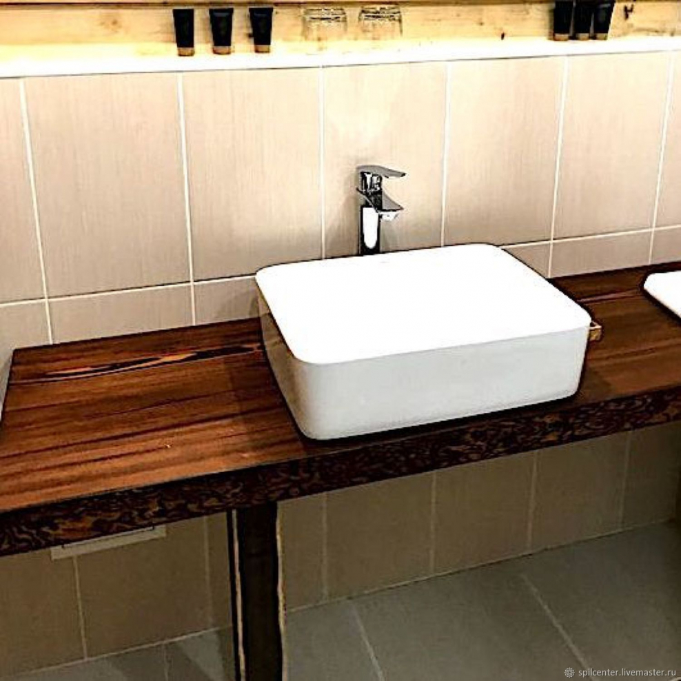 Деревянная столешница в ванную