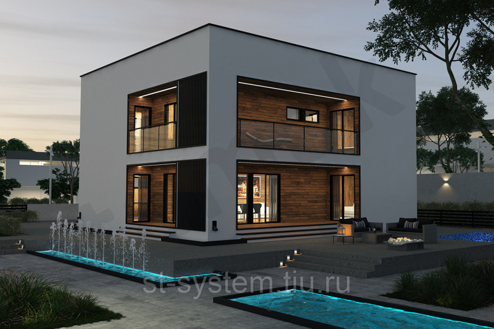 Дом с плоской крышей 160кв