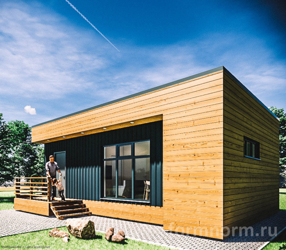 Каркасный дом с плоской крышей