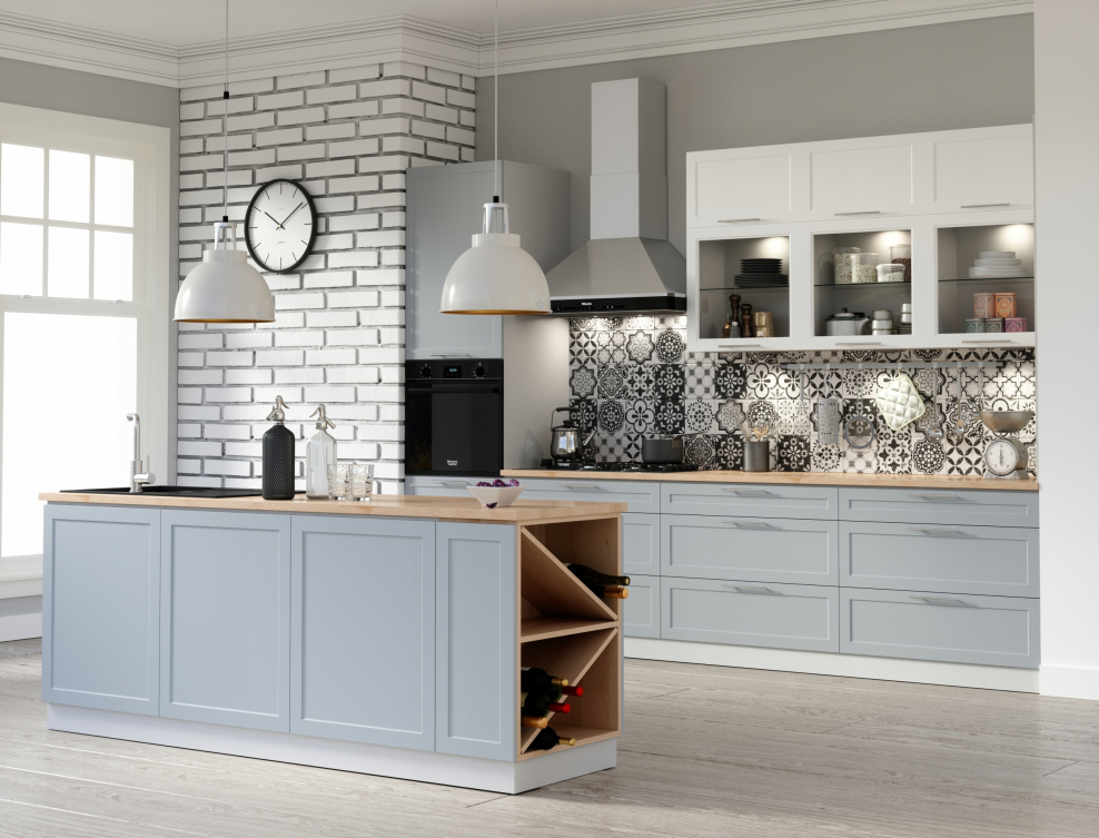 Бело-серый Скандинавский стиль интерьер