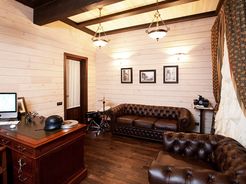 Отделка колонн деревом