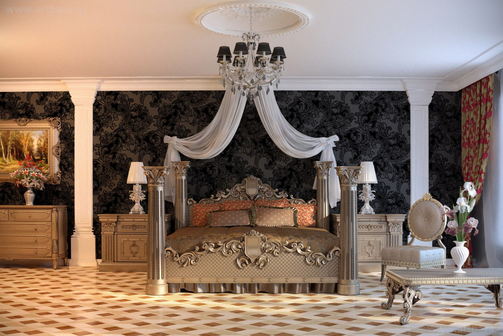 Кровать в дворцовом стиле