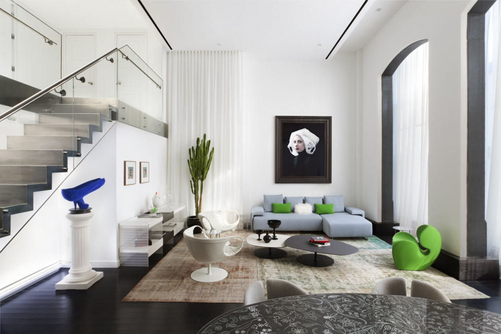 Интерьер двухъярусной квартиры