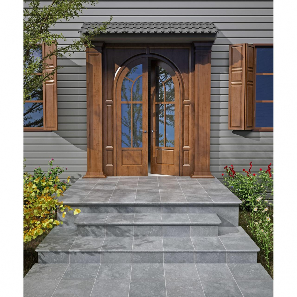 Фронтальная ступень Peldano 33х33 см клинкер цвет серый