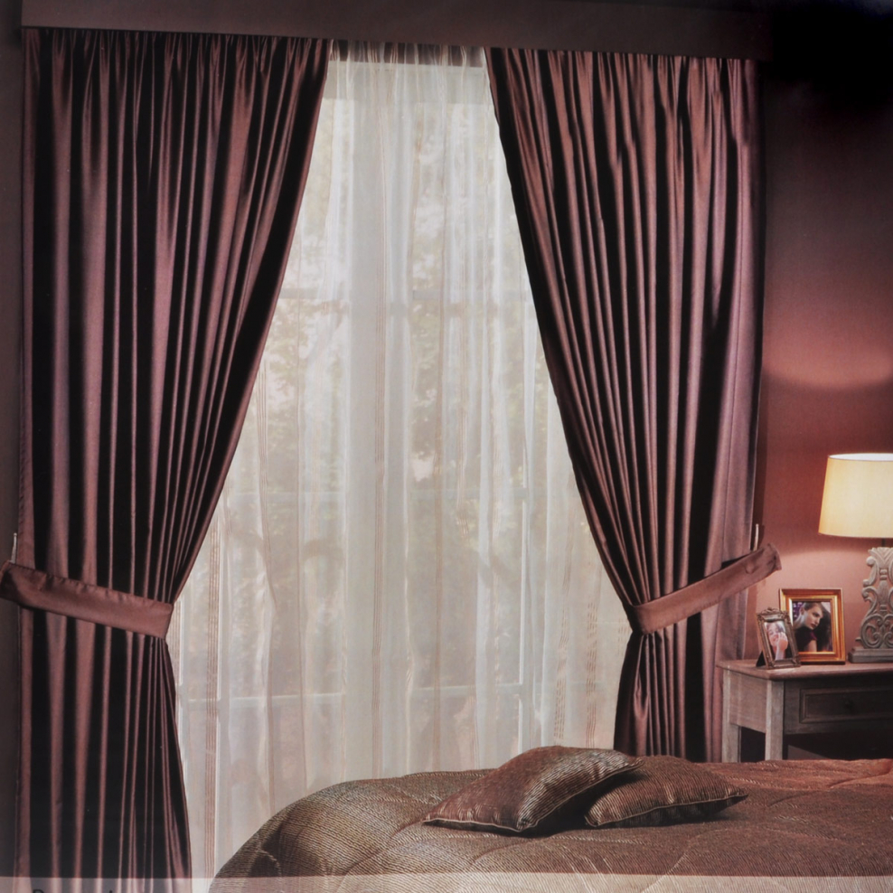 Шторы розовые с коричневым