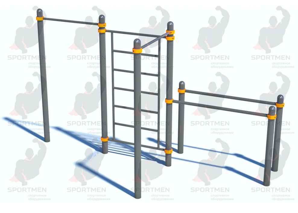 Два турника, брусья, шведская стенка СВС-29