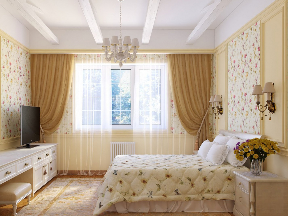 Спальня 12 кв в стиле Прованс