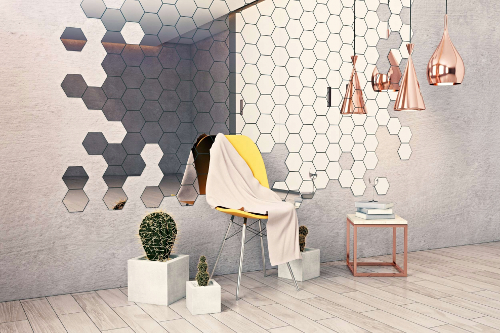 Зеркальная плитка ДСТ Гексагон