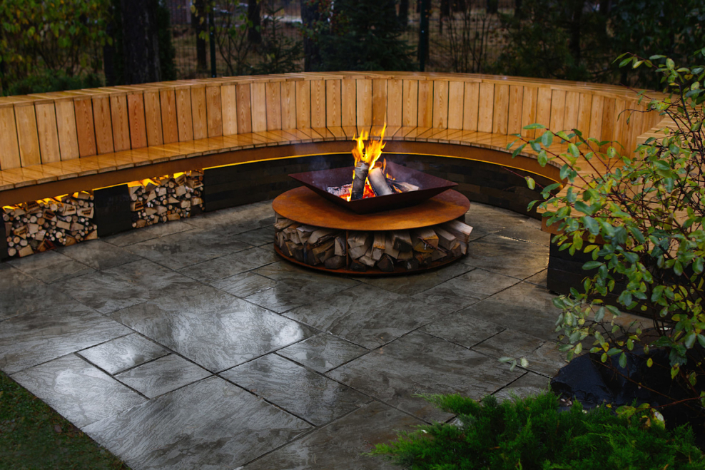 Очаг кортеновская сталь