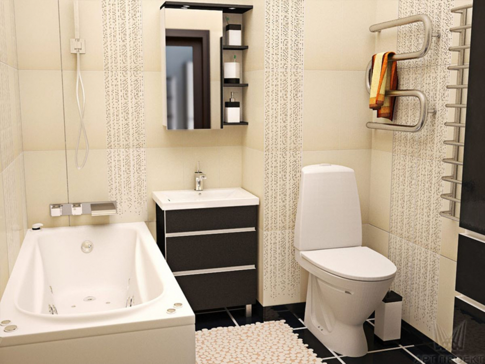 Совмещенный санузел 3 кв.м