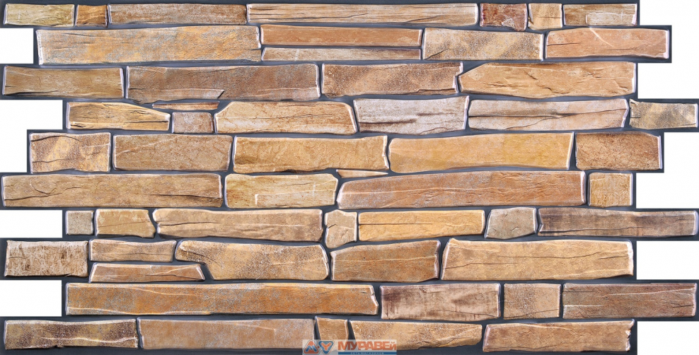 Панель ПВХ регул сланец желтый