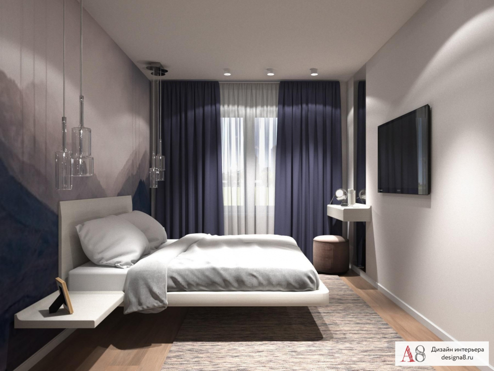 Интерьер спальни в теплых тонах